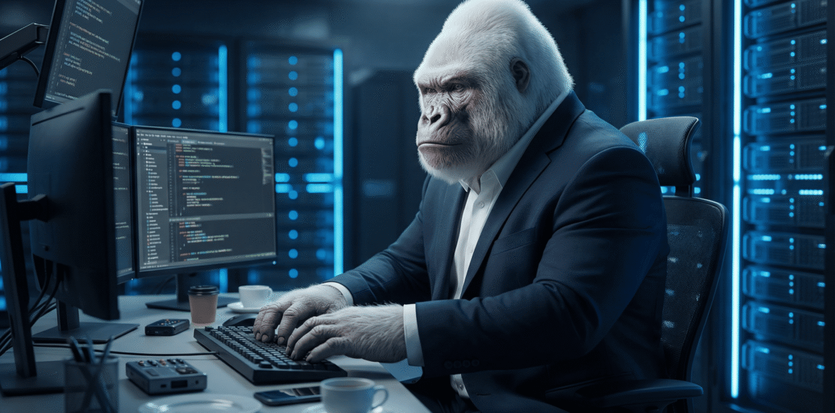 freepik__a-hyperrealistic-white-gorilla-sitting-at-a-progra__62796